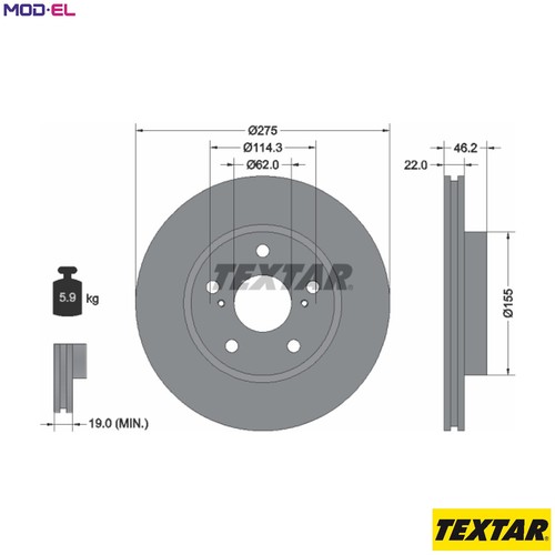 Brake disc 92163803 - 2x, for