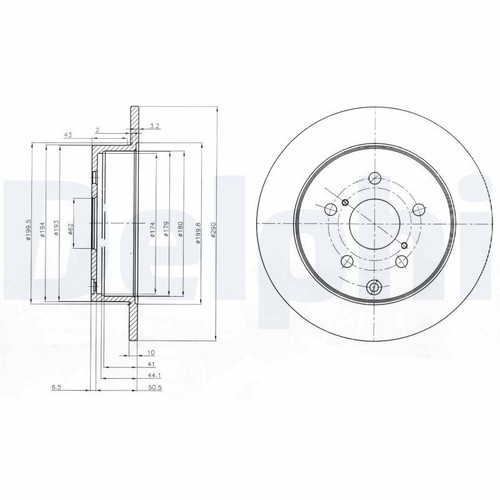 Rear brake disc delphi - disc,