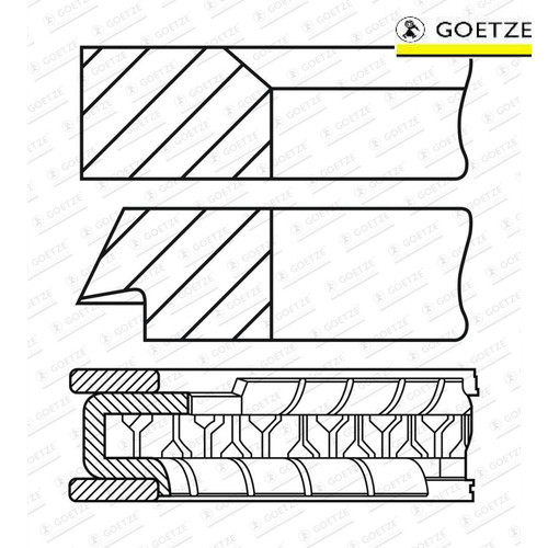 Piston ring set goetze - piston, engine