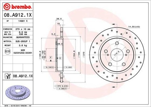 A912 brembo brake - 08.a912.1x,